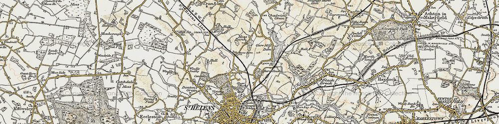 Old map of Moss Bank in 1903