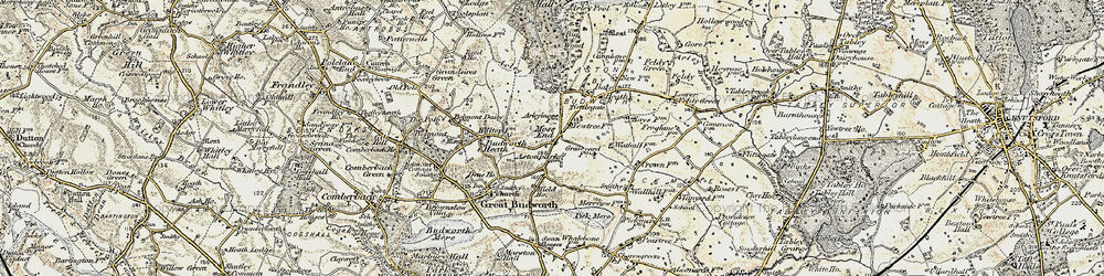 Old map of Moss End in 1902-1903