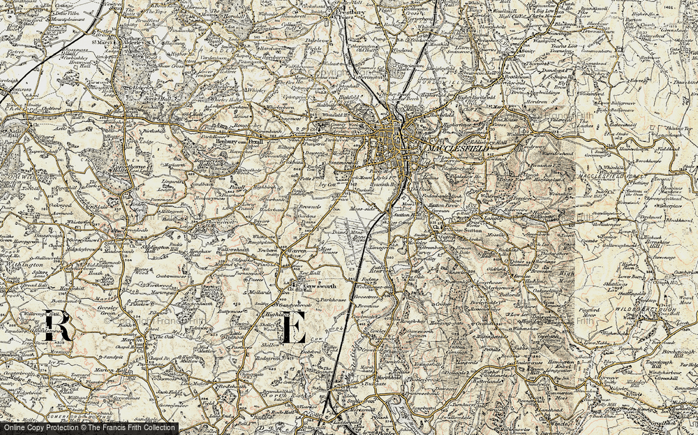 Old Map of Moss Lane, 1902-1903 in 1902-1903