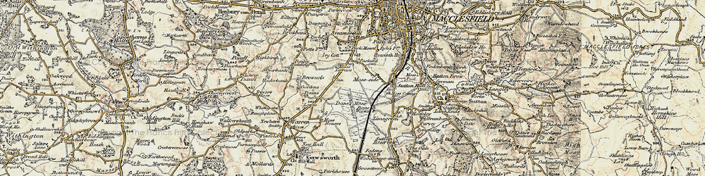 Old map of Moss Lane in 1902-1903