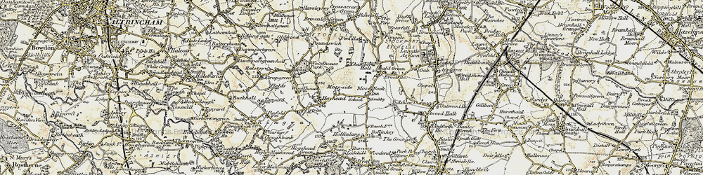 Old map of Moss Nook in 1902-1903