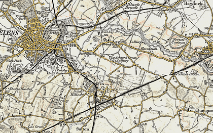 Old map of Moss Nook in 1903