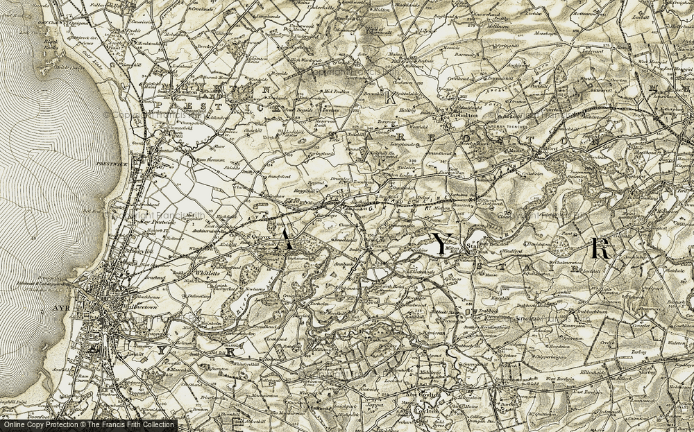 Old Map of Historic Map covering Afton Lodge in 1904-1906