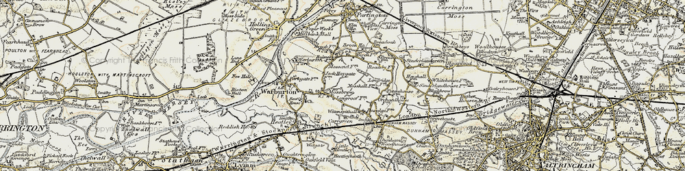 Old map of Bent, The in 1903
