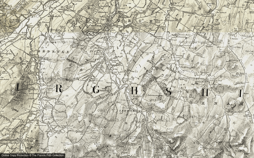 Old Map of Mossburnford, 1901-1904 in 1901-1904