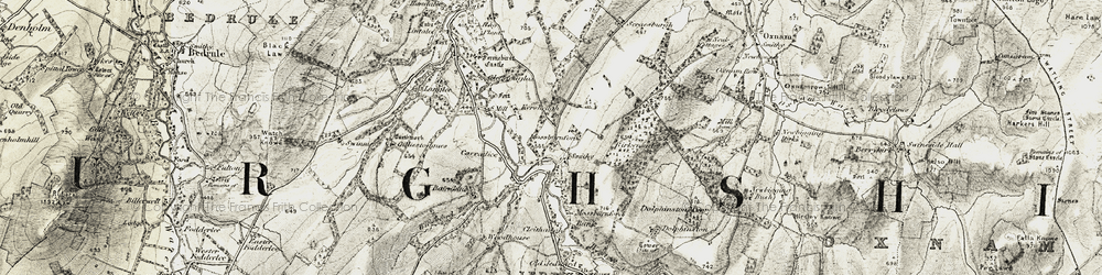 Old map of Mossburnford in 1901-1904