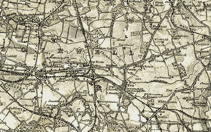 Old map of Mossend in 1904-1905