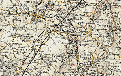 Old map of Mossley in 1902-1903