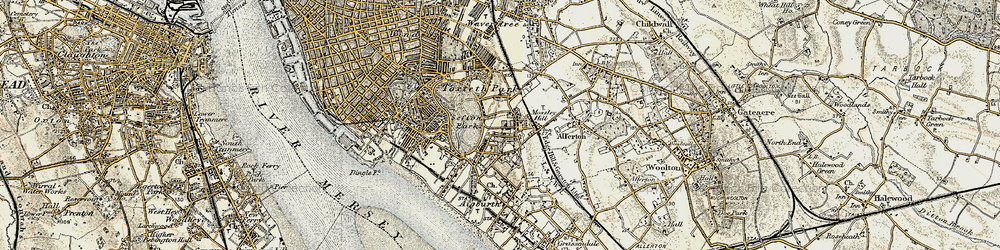 Old map of Mossley Hill in 1902-1903