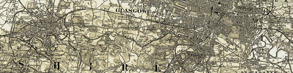 Old map of Bellahouston Park in 1904-1905