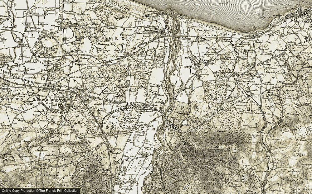 Old Map of Mosstodloch, 1910 in 1910