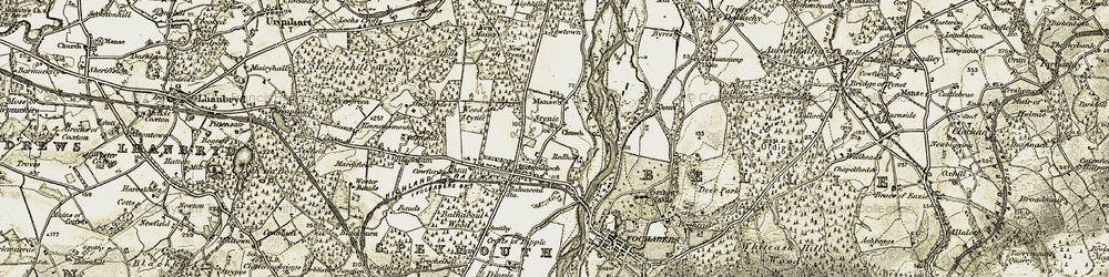 Old map of Mosstodloch in 1910