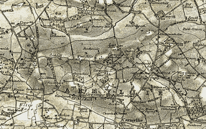 Old map of Ascurry in 1907-1908