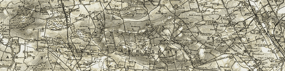 Old map of Ascurry in 1907-1908
