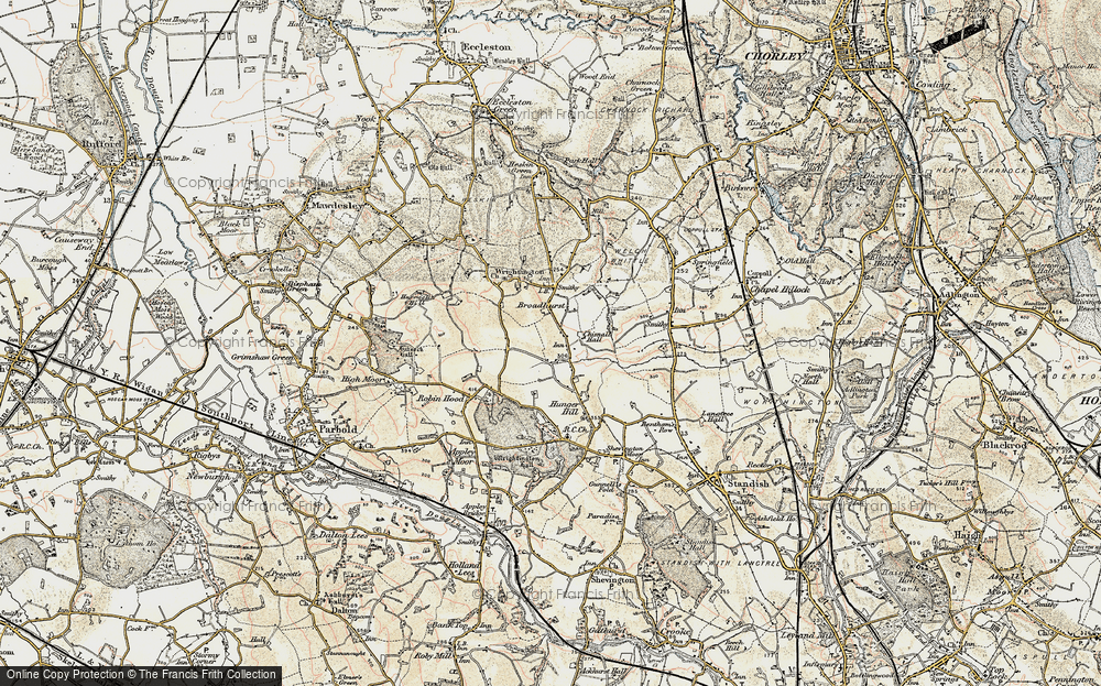 Old Map of Historic Map covering Wrightington in 1903