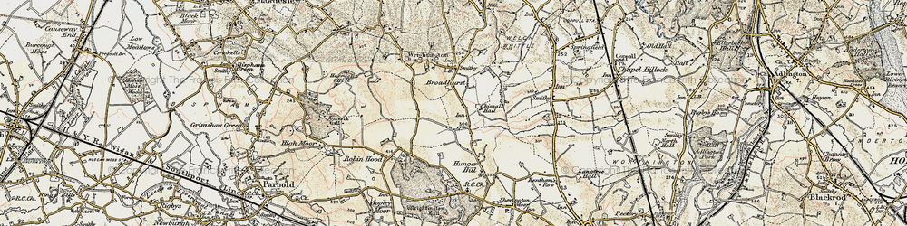 Old map of Wrightington in 1903