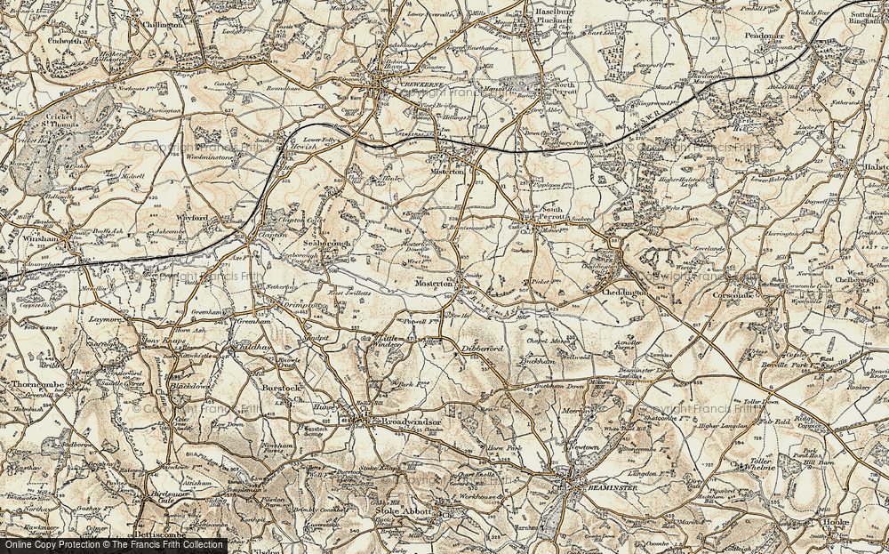Old Map of Mosterton, 1898-1899 in 1898-1899