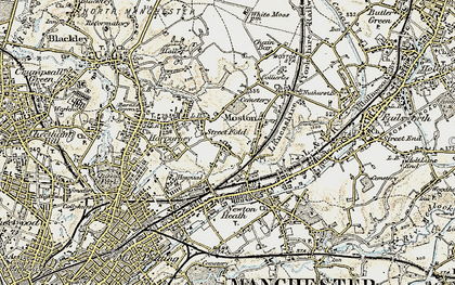 Old map of Moston in 1903