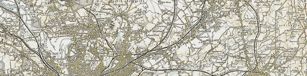 Old map of Moston in 1903