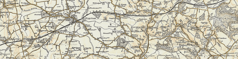 Old map of Motcombe in 1897-1909