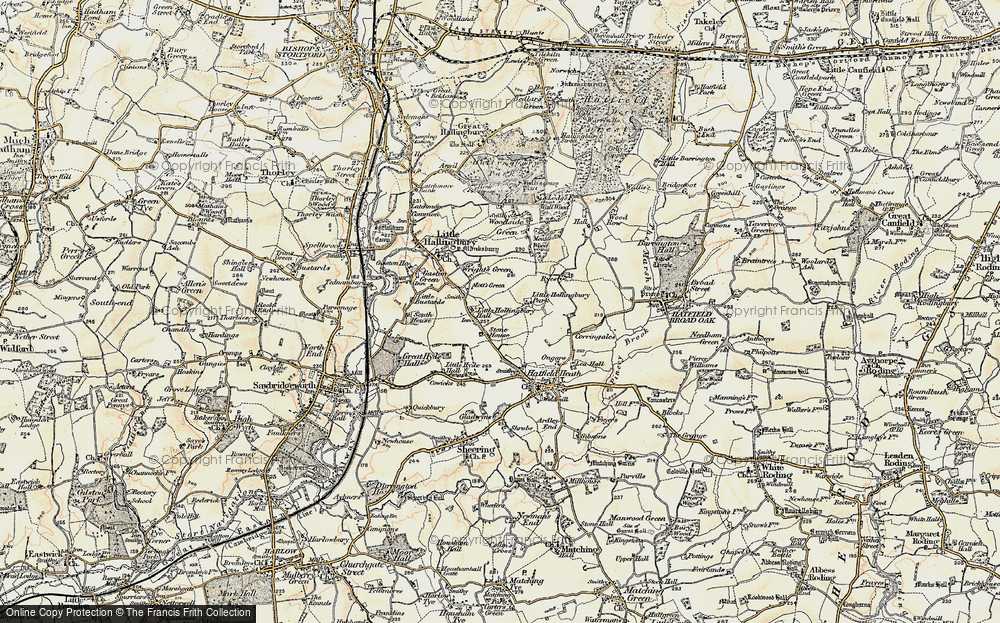 Old Map of Mott's Green, 1898-1899 in 1898-1899