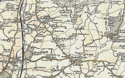 Old map of Mott's Green in 1898-1899