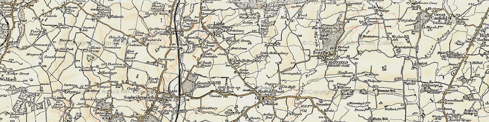 Old map of Mott's Green in 1898-1899