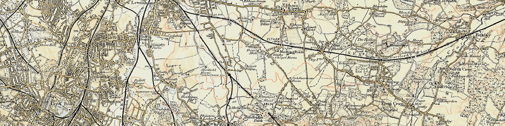 Old map of Mottingham in 1897-1902