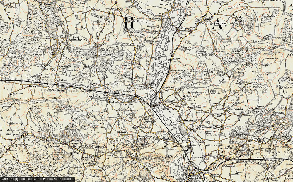 Old Map of Mottisfont, 1897-1900 in 1897-1900