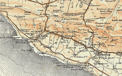 Old map of Mottistone in 1899-1909