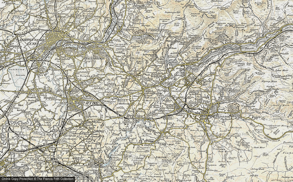 Old Map of Mottram in Longdendale, 1903 in 1903