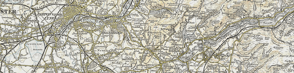 Old map of Mottram Rise in 1903
