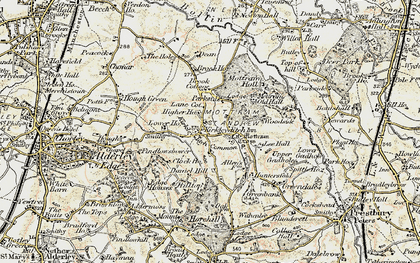 Old map of Adder's Moss in 1902-1903