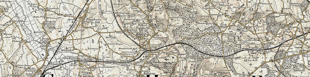 Old map of Mouldsworth in 1902-1903