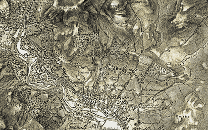 Old map of Moulin in 1907-1908