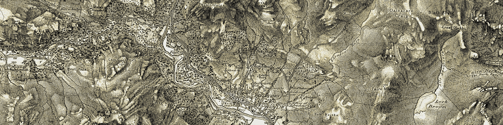 Old map of Moulin in 1907-1908