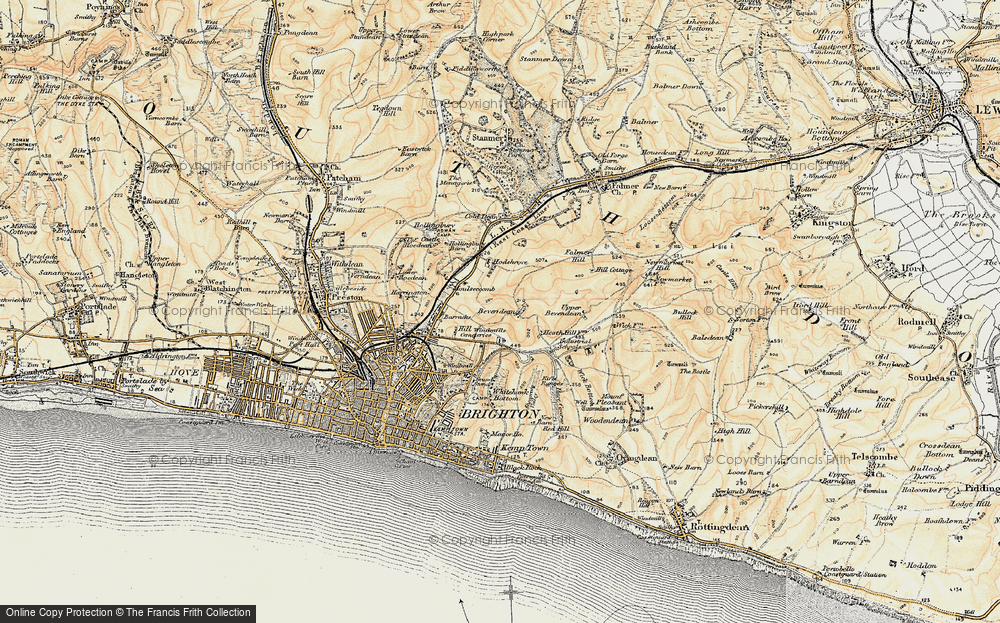 Old Map of Moulsecomb, 1898 in 1898