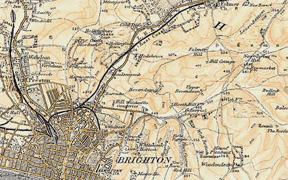 Old map of Moulsecomb in 1898