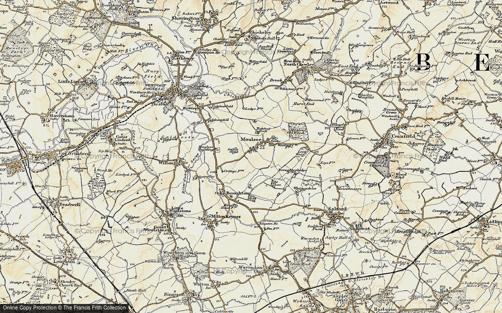 Old Map of Moulsoe, 1898-1901 in 1898-1901