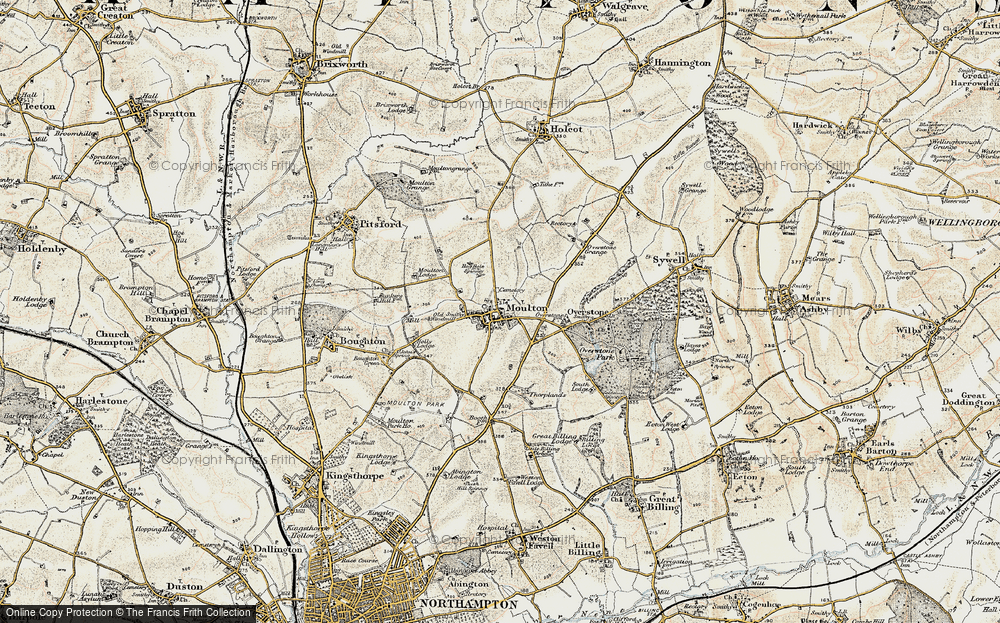 Old Map of Moulton, 1901 in 1901