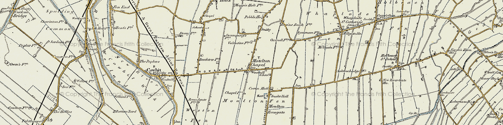 Old map of Moulton Chapel in 1901-1902