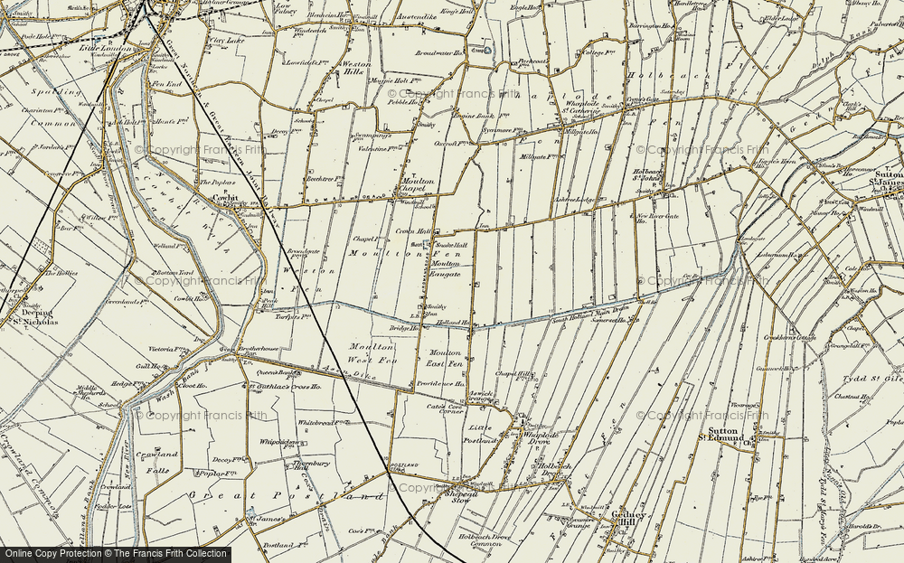 Old Map of Moulton Eaugate, 1901-1902 in 1901-1902