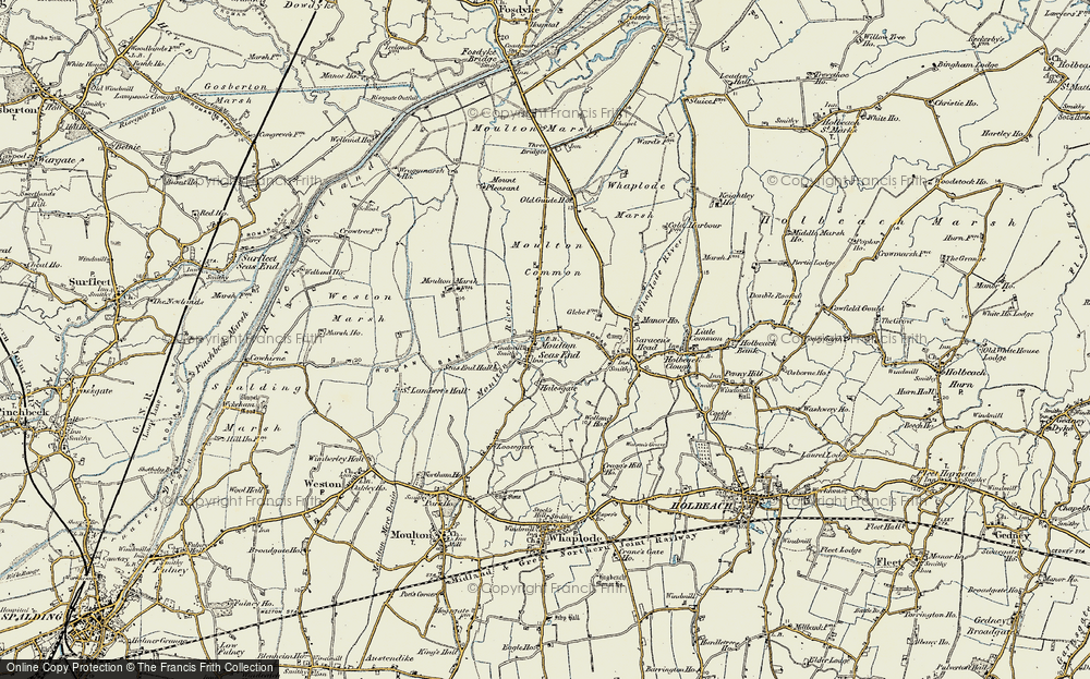 Old Map of Moulton Seas End, 1901-1902 in 1901-1902