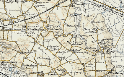 Old map of Moulton St Mary in 1901-1902