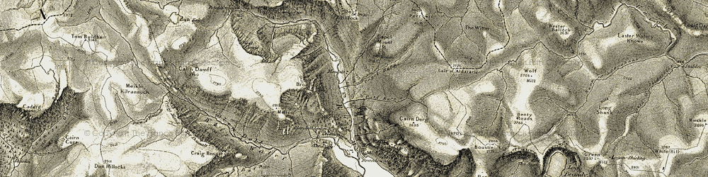 Old map of Moulzie in 1908