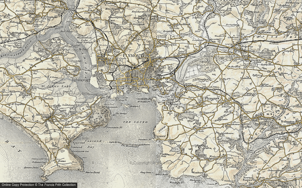 Old Map of Mount Batten, 1899-1900 in 1899-1900