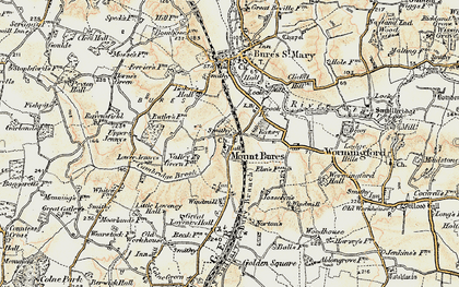 Old map of Mount Bures in 1898-1899