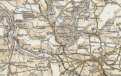 Old map of Bodiniel in 1900