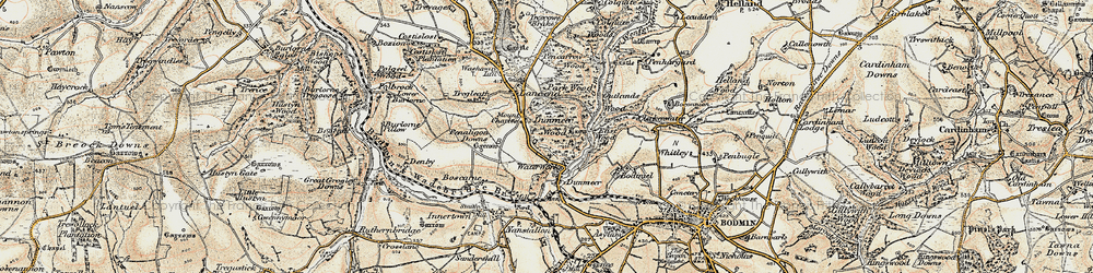 Old map of Bodiniel in 1900