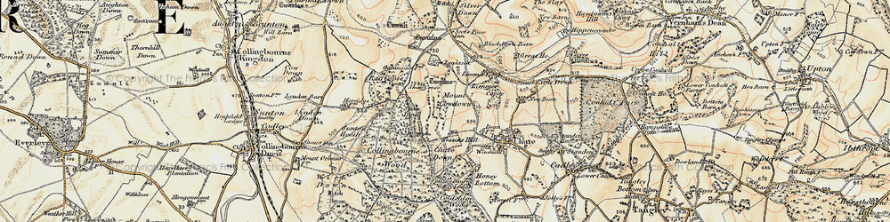 Old map of Mount Cowdown in 1897-1899